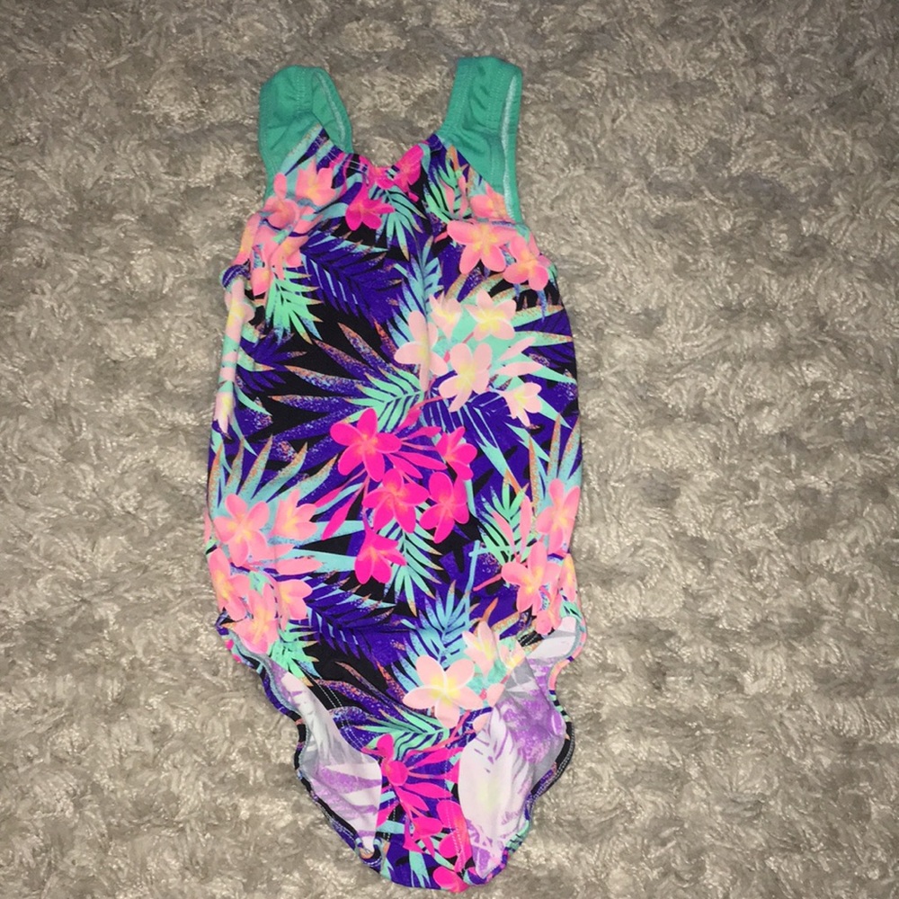 Girls Colorful Aspire Gymnastic Leotard Swimsuit Size Large